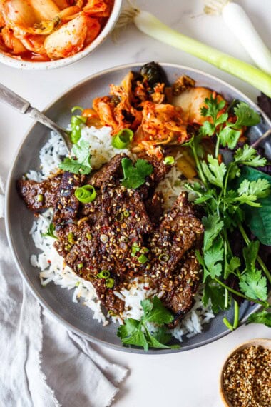 Learn our method for making the best Korean beef bulgogi! Succulent slices of beef are marinated until tender, then caramelized in a pan, resulting in mouth-wateringly tender meat with caramelized edges and bold flavor.
