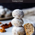Irresistible Snowball Cookies enhanced with earthy rye flour and toasted pecans are melt in your mouth delicious! Easy to make, they stay fresh for days and make the perfect gift. Known also as Mexican Wedding Cookies and Russian Tea Cakes.