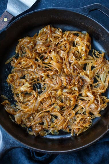 How to Caramelize Onions. Easy to make with just three ingredients. Sweet, tender, caramelly and full of umami flavor.