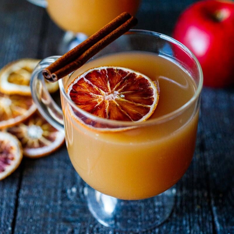 hot bourbon apple cider cocktail