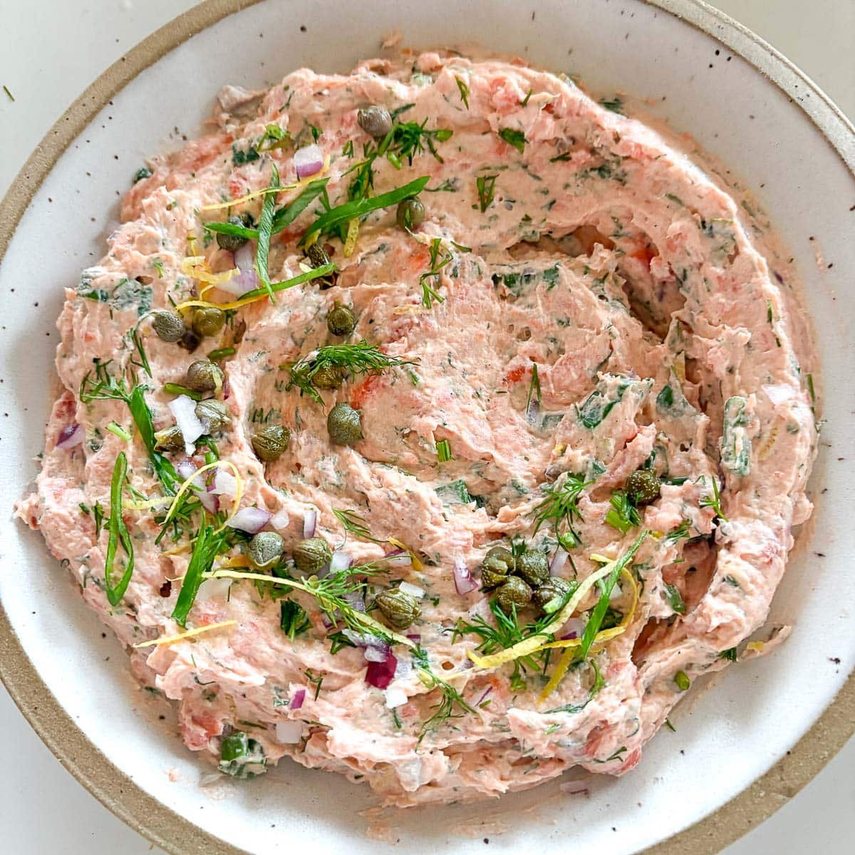smoked salmon dip with lemon zest and dill