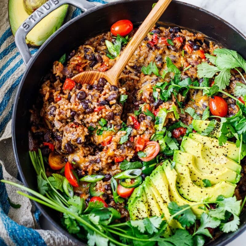 rice and black beans skillet dinner