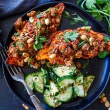 Gochujang Ground Turkey Sweet Potatoes
