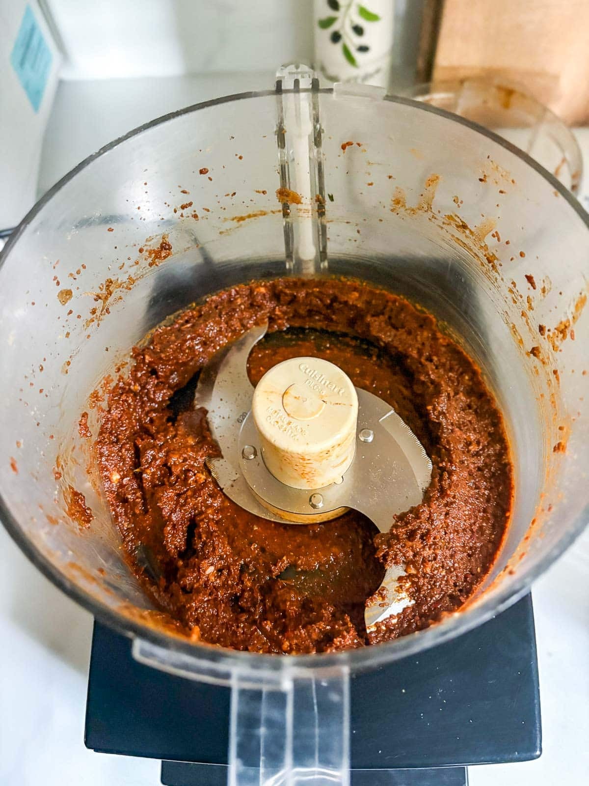 making the chipotle marinade in a food processor. 