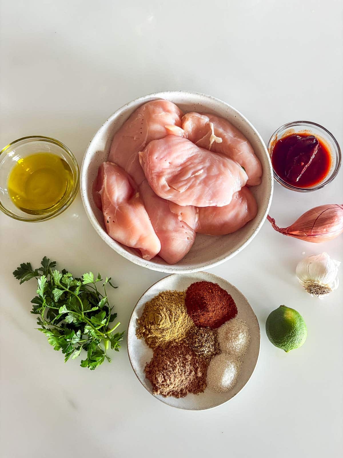 Chipotle chicken ingredients. 