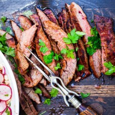 Grilled Flank Salad Recipe with Corn Radish Salad