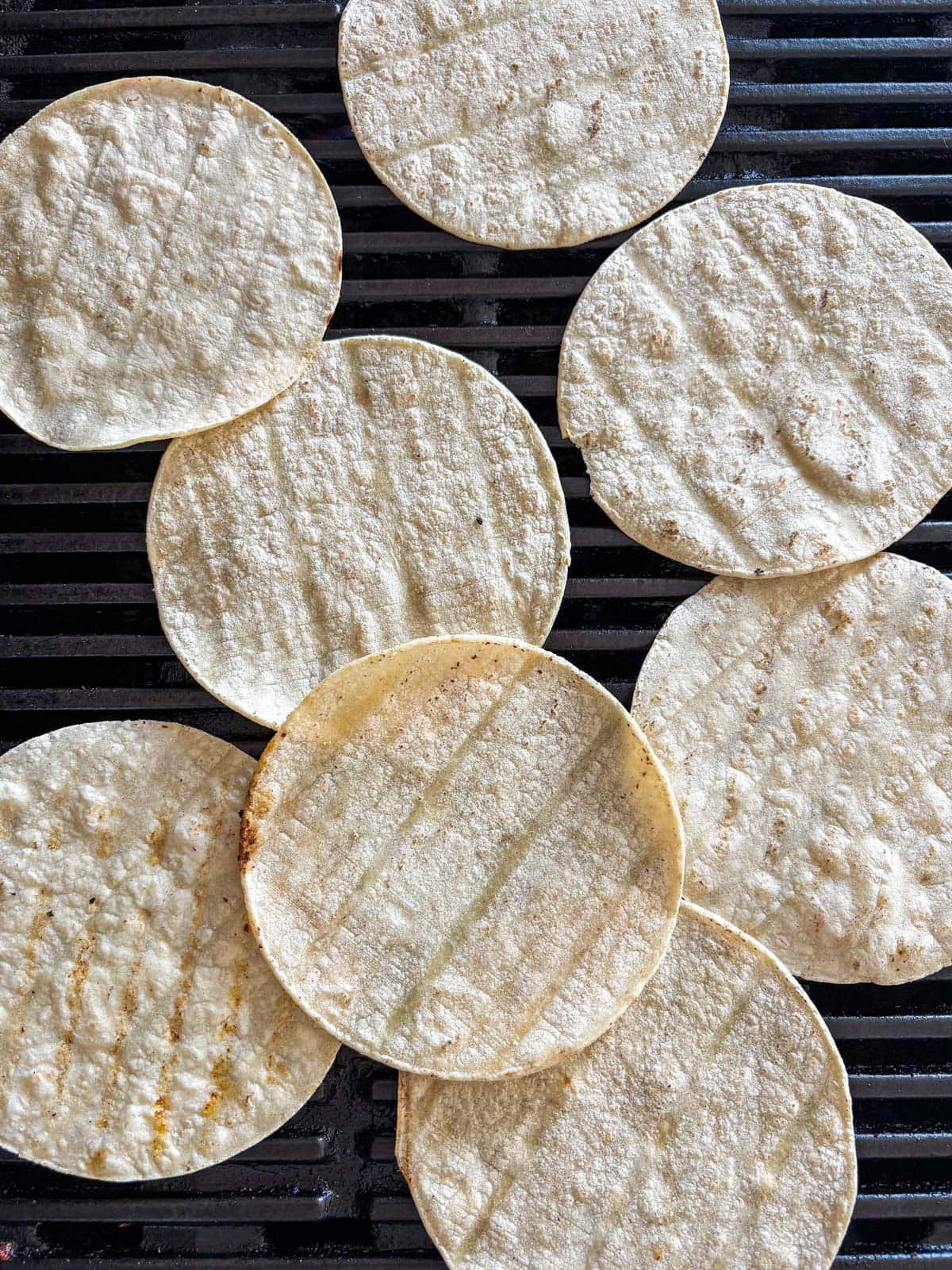 tortillas on the grill.