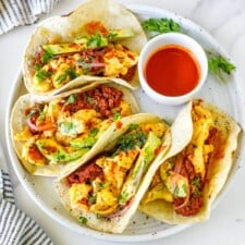 Breakfast Tacos with Chorizo & Creamy Scrambled Eggs