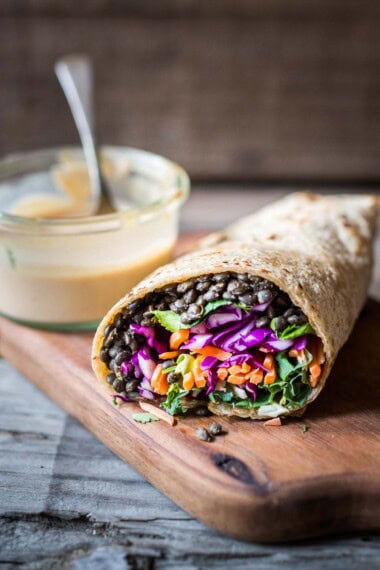 Spicy Lentil Wraps with tahini sauce