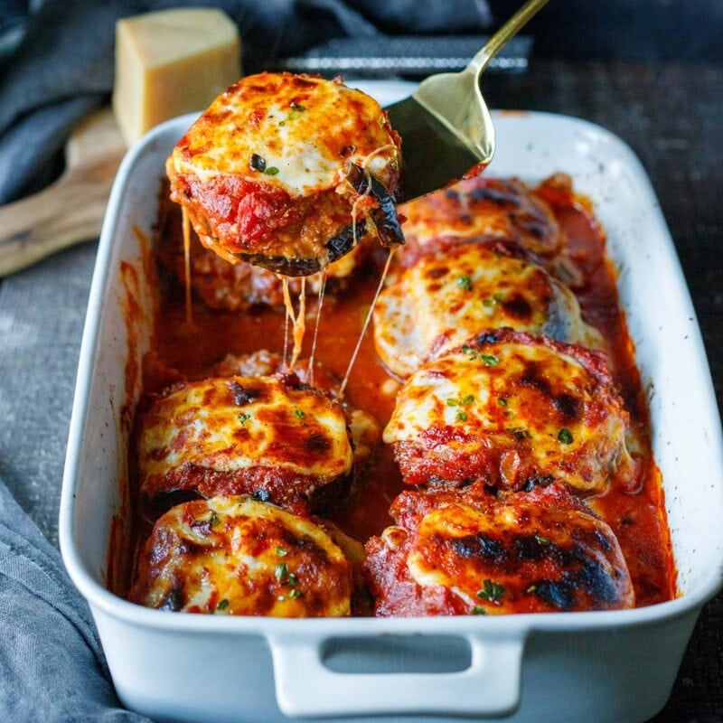 Crispy Eggplant Parmesan-Without the Frying!