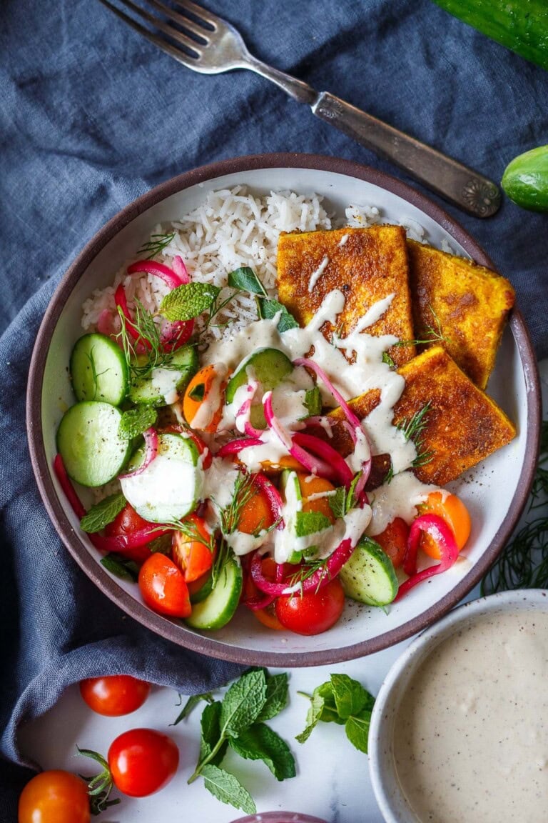 Crispy Tofu Shawarma Bowls