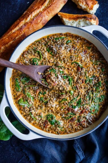 creamy Tuscan Lentils - one of our favorite lentil recipes.